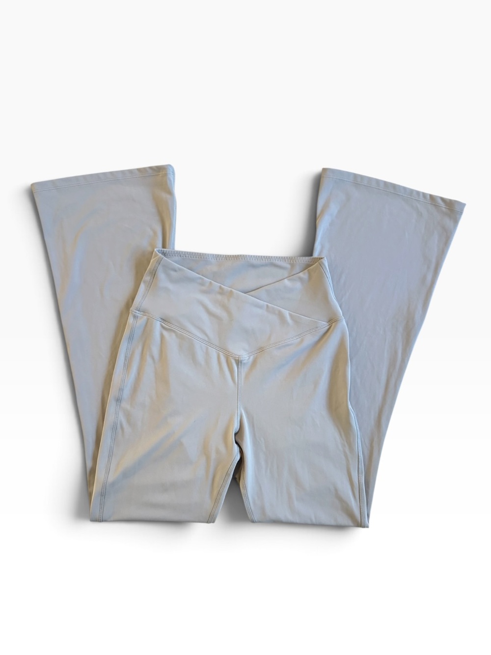 Grey Crossover Flare Leggings